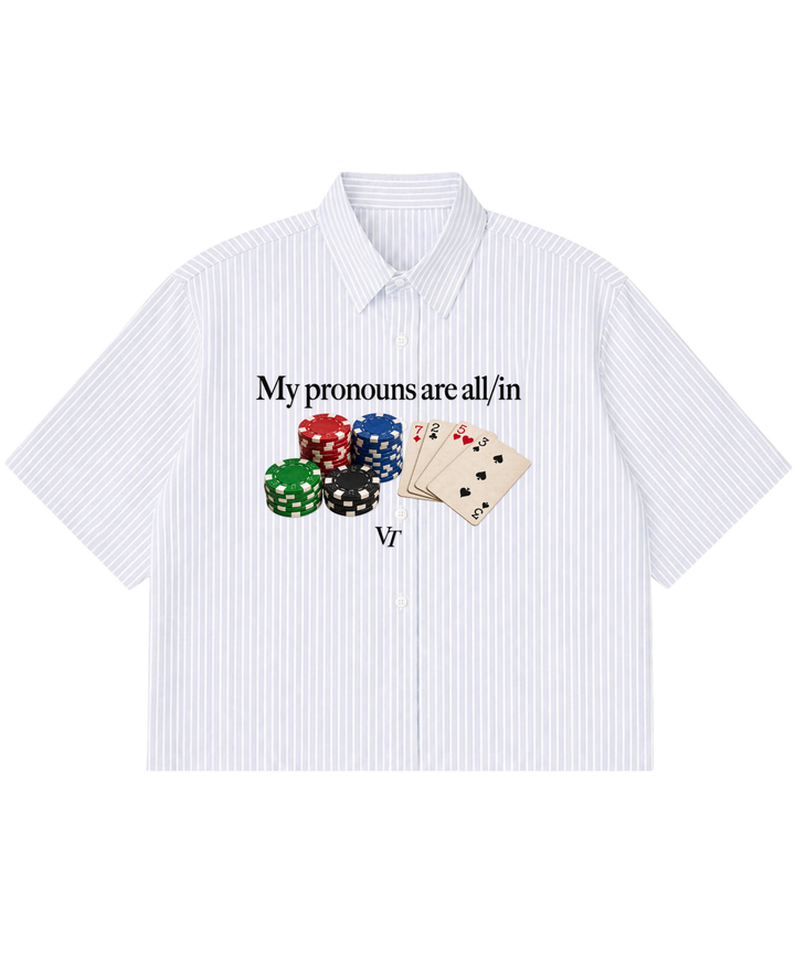 MY PRONOUNS BLUE SHIRT