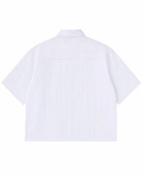 Blue Striped Oxford Boxy Shirt Back Design